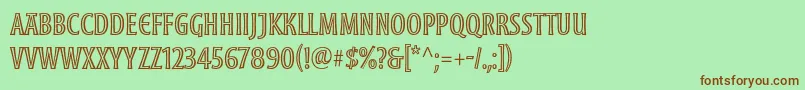 MoonglowCond Font – Brown Fonts on Green Background