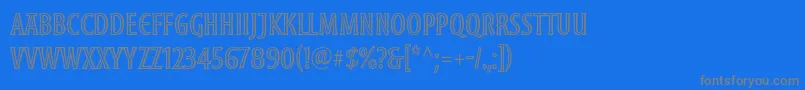 MoonglowCond-Schriftart – Graue Schriften auf blauem Hintergrund