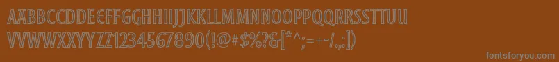 フォントMoonglowCond – 茶色の背景に灰色の文字