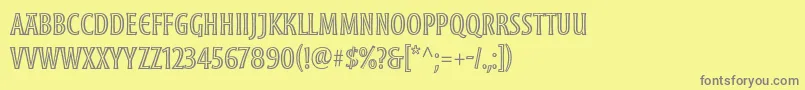 MoonglowCond-Schriftart – Graue Schriften auf gelbem Hintergrund