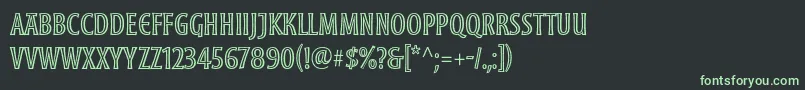フォントMoonglowCond – 黒い背景に緑の文字