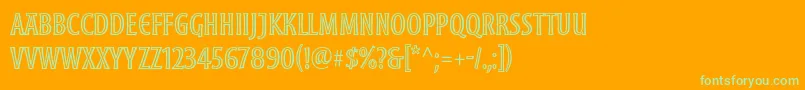 フォントMoonglowCond – オレンジの背景に緑のフォント
