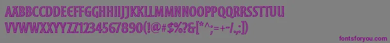 MoonglowCond-fontti – violetit fontit harmaalla taustalla