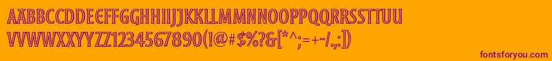 フォントMoonglowCond – オレンジの背景に紫のフォント