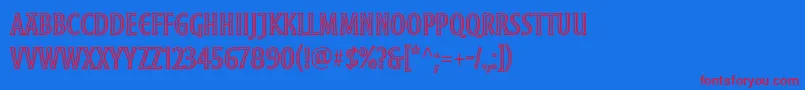 MoonglowCond Font – Red Fonts on Blue Background