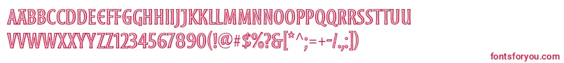 MoonglowCond Font – Red Fonts on White Background