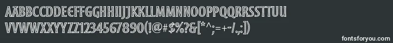 MoonglowCond-fontti – valkoiset fontit mustalla taustalla