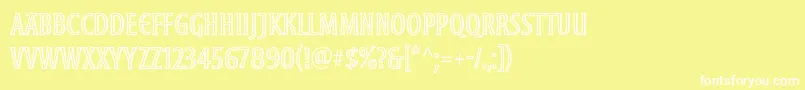 MoonglowCond-fontti – valkoiset fontit keltaisella taustalla