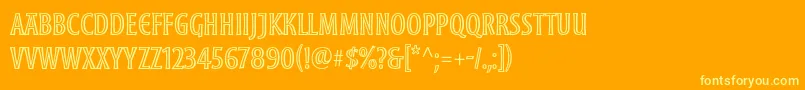 Шрифт MoonglowCond – жёлтые шрифты на оранжевом фоне