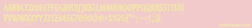 MoonglowCond-Schriftart – Gelbe Schriften auf rosa Hintergrund