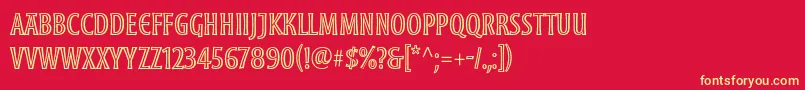 Шрифт MoonglowCond – жёлтые шрифты на красном фоне