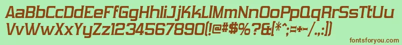 Vibrocentric ffy Font – Brown Fonts on Green Background