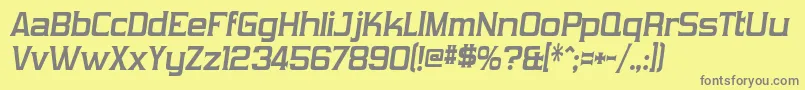 フォントVibrocentric ffy – 黄色の背景に灰色の文字