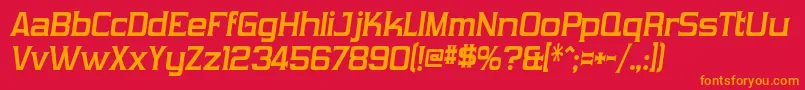 フォントVibrocentric ffy – 赤い背景にオレンジの文字