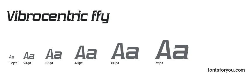 Размеры шрифта Vibrocentric ffy