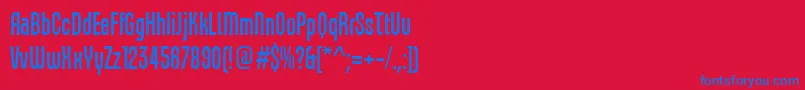 フォントFreytagLtRegular – 赤い背景に青い文字