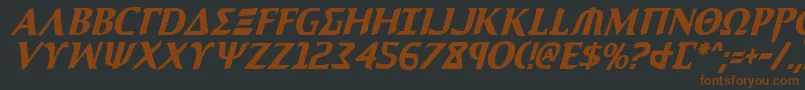 Aegis1ci-fontti – ruskeat fontit mustalla taustalla