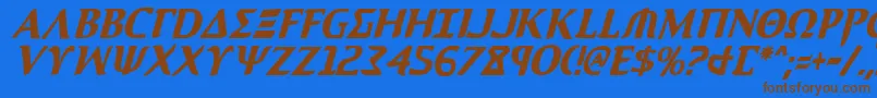 Aegis1ci Font – Brown Fonts on Blue Background