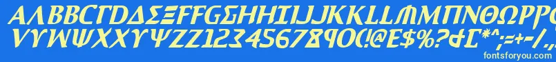 Aegis1ci Font – Yellow Fonts on Blue Background