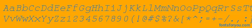 フォントMonospaceoblique – オレンジの背景に青い文字