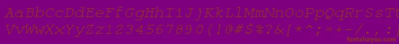 Monospaceoblique Font – Brown Fonts on Purple Background