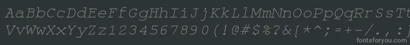 Fonte Monospaceoblique – fontes cinzas em um fundo preto