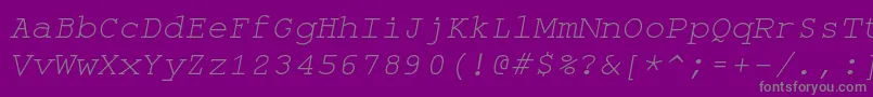 フォントMonospaceoblique – 紫の背景に灰色の文字