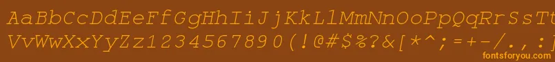 Шрифт Monospaceoblique – оранжевые шрифты на коричневом фоне