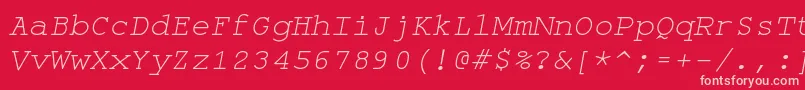 Monospaceoblique Font – Pink Fonts on Red Background