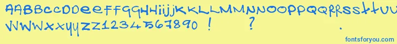 Czcionka GhisGhis – niebieskie czcionki na żółtym tle