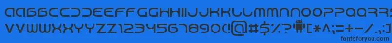 Шрифт Android7 – чёрные шрифты на синем фоне