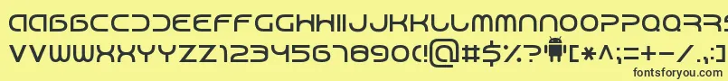 Android7 Font – Black Fonts on Yellow Background
