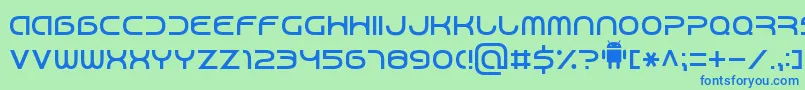 Шрифт Android7 – синие шрифты на зелёном фоне