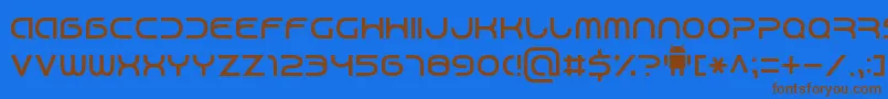 Android7 Font – Brown Fonts on Blue Background