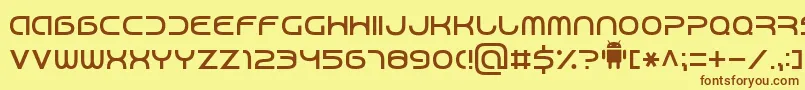 Android7 Font – Brown Fonts on Yellow Background