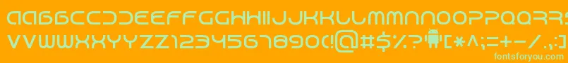 Android7 Font – Green Fonts on Orange Background