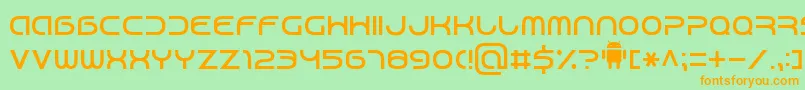 Android7 Font – Orange Fonts on Green Background