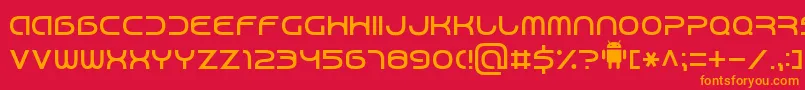 Android7 Font – Orange Fonts on Red Background