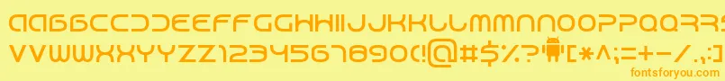 Android7 Font – Orange Fonts on Yellow Background