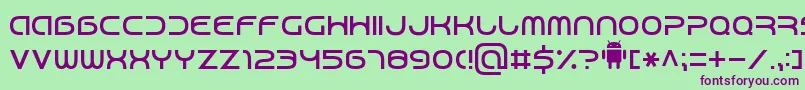 Android7-Schriftart – Violette Schriften auf grünem Hintergrund