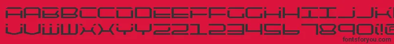 Qtech2 Font – Black Fonts on Red Background