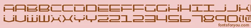 Qtech2-Schriftart – Braune Schriften auf rosa Hintergrund