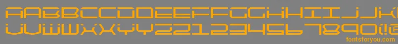 Qtech2 Font – Orange Fonts on Gray Background