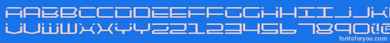 Qtech2 Font – Pink Fonts on Blue Background