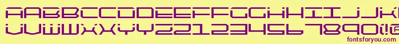 Qtech2 Font – Purple Fonts on Yellow Background