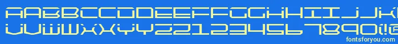 Qtech2 Font – Yellow Fonts on Blue Background