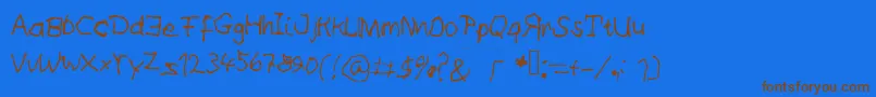 Someilliteratewrotethis Font – Brown Fonts on Blue Background