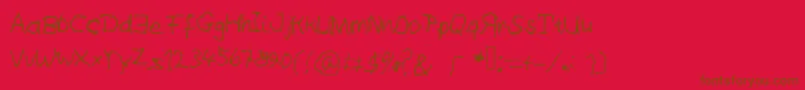Someilliteratewrotethis Font – Brown Fonts on Red Background