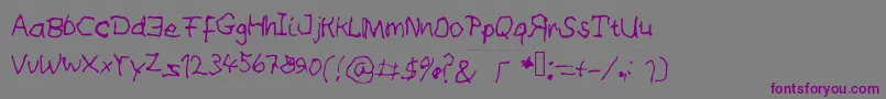 Someilliteratewrotethis Font – Purple Fonts on Gray Background