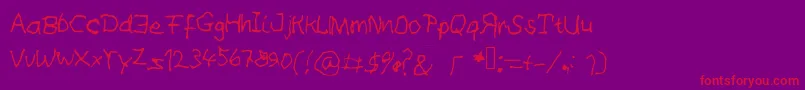 Someilliteratewrotethis Font – Red Fonts on Purple Background